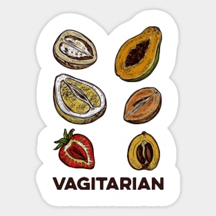 Vagitarian papaya durian strawberry funny gift Sticker